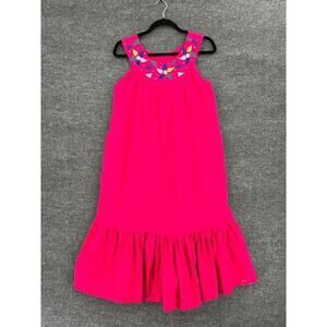 Vintage Naqui Sleeveless Dress Womens S Pink MuuMuu Ethnic Mexican Boho Pockets